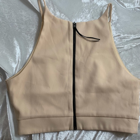 TOPSHOP crop top size 4 cream and black - Picture 6 of 8